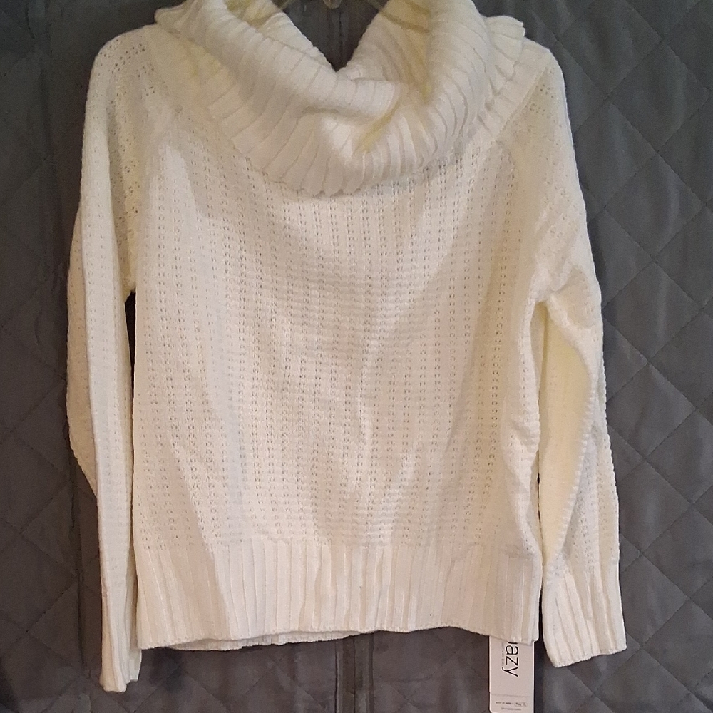 Cozy White Cowl Neck Sweater